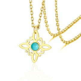 VASSAGO Witch Knot Necklace Stainless Steel Magic Witch Knot Celtic Knot Witchcraft Necklace Irish Wiccan Pagan Jewellery for Women Teenagers, Stainless Steel