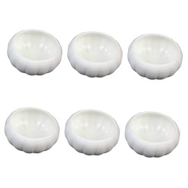 UPKOCH 6Pcs Ceramic Sea Urchin Bowls 3.54" White Sauce Dipping Dishes for Caviar, Sushi, Soy Sauce & Appetizers | Restaurant-Grade Molecular Gastronomy Plates, Japanese Cuisine & Home Kitchen
