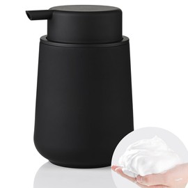 YAUKPH YAUKPH Matte Black Foaming Hand Soap Dispenser Plastic 11 oz - Modern Minimalist Style for Bathroom & Kitchen Countertop Refillable