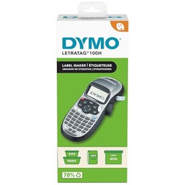 DYMO LetraTag - Etiquetadora portátil plateada 100H y cintas de etiquetas LT, impresión térmica, fácil de usar, ideal para la organización del hogar y