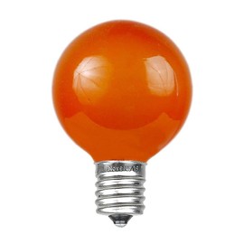 Novelty Lights Incandescent G50 Globe Replacement Bulbs - Outdoor Individual Bulbs for Events, Holiday Parties, Patios, and More - E17/C9 Intermediate Base, 7 Watt Lights (Orange, 25 Pack)