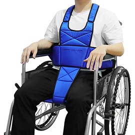[LOSCHEN] Wheelchair Harness Belt Non-Slip Breathable Whole Body Waist Strap Seat Belt for Elderly People and Patientsï¼Blueï¼