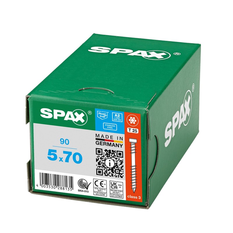 SPAX Terrace screw, 5 x 70 mm, 90 pieces, fixing