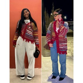 Aelfric Eden Cardigan Sweater Open Front Casual Knit Cardigans Pinstripe Fashion Sweaters 2024 Y2k Outfits