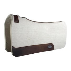PROFESSIONAL'S CHOICE 100% Steam-Pressed Wool Felt Saddle Pad | Western Moisture & Sweat Wicking Saddle Pad with Soft Felt Bottom, Tan, 31" x 32" x 3/4"