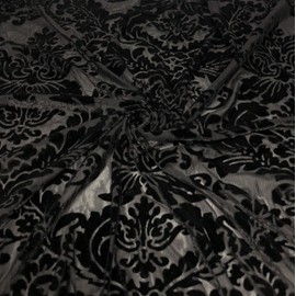New Wallpaper Burnout Velvet by Elotex International Fabric (Black)