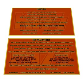 Bally Kiss Pinball Custom Apron Instruction Cards Hi Resolution