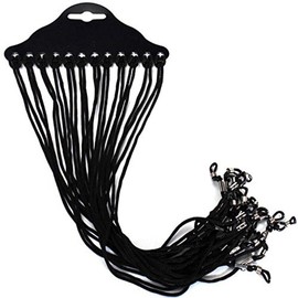 12PCS Black Non-Slip Eye Wire Eyeglass Cord Reading Sunglass Neck Strap Nylon Braided Eyewear Retainer Rope Holder