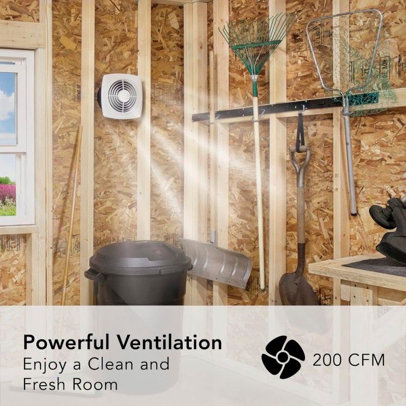 Broan-NuTone 509 Through-the-Wall Ventilation Fan White Cover, 200 CFM, 8.5