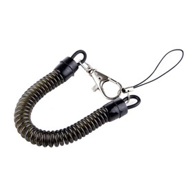 mollensiuer 8Pcs Coil Springs Keychain Anti-Lost Safety Key Ring Cellphone Snap Hook Holder Retractable Coil Cord Key Chain with Lobster Clasp and Split Ring Strap for Keys Wallet (Black)