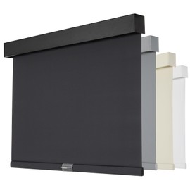 Persilux Cordless Blackout Roller Shades with Valance, Thermal Insulated Fabric Window Blinds, Free-Stop Shades for Home, Door and Bedroom (Black, 34.5"W x 64"H)