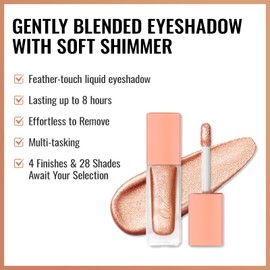 Oulac Liquid Glitter Eyeshadow Liquid Eyeshadow Metallic Eyeshadow| Gold Liquid Eyeliner Glitter Eye Makeup| Pigmented Lightweight Moisturizing Formula Easy to Remove. Vegan & Cruelty-Free (O10)