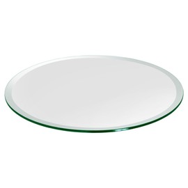Round Glass Table Top Custom Annealed Clear Tempered Thick Glass with Beveled Polished Edge For Dining Table, Coffee Table, Home & Office Use - 36"L & 3/8" Thick by TroySys