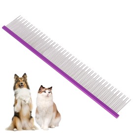 8.5 Inch Dual Tooth Pet Comb for Mats and Tangles,Poratable Grooming Dematting Comb for Indoor Long-haired Cats and Dogs,Pet Family Supplies,Removing Tangles,Knots,Undercoat and Excess Hair