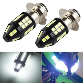 SHENKENUO Headlights For Yamaha Raptor 700 700R 2006 2007-2018 White 6000K LED Bulb H6M 2x