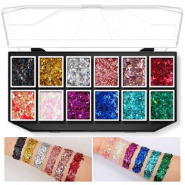 Body Glitter Gel, Face Glitters Body Gel Sequins Shimmer Liquid Eyeshadow, Mermaid Sequins Liquid Holographic Glitter Gel, Chunky Glitter For Face Hair Stage Makeup Eyeshadow (Laser Highlight Color B)