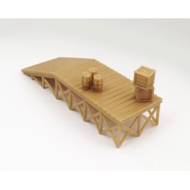 Outland Models Train Railway Wooden Style Platform Loading Dock w Goods HO Scale