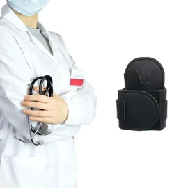 TENOL Stethoscope Hip Holder Storage Comfortable PU Leather Convenient Waist Bag Nurses, Doctors Stethoscope Holder Clip, black