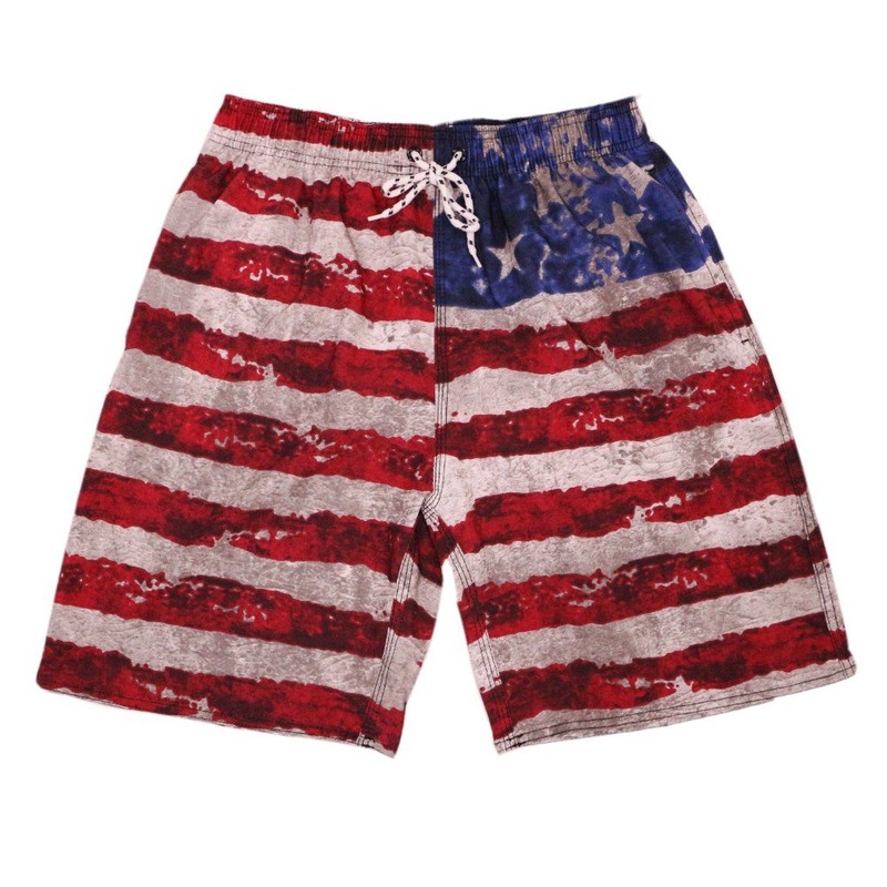 MILANKERR Men's Swim Trunk (S(30"-32"), Flag)