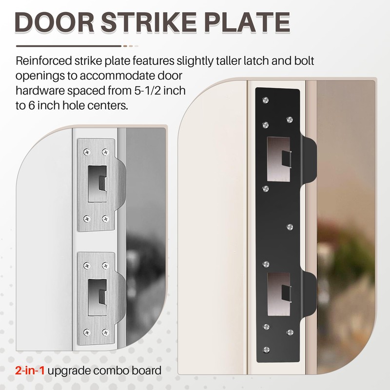 Double Hole Door Strike Plate, 5-1/2 in to 6 in