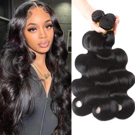 Human Hair Bundles Body Wave 14 14 14 Inch 100% Unprocessed Brazilian Hair 3 Bundles Human Hair Extensions for Women Natural Black