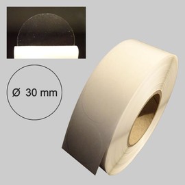 Seal Labels on a Roll – Clear – Diameter 30 mm Pack of 4000