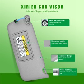 Left Driver Side Sun Visor for Honda Accord 2008 2009 2010 2011 2012 2013 2014 2015 2016 2017, Replacement Assembly 83280-TA5-A71ZA 83280-TA5-A51ZA (Gray)