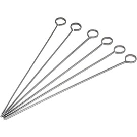 Genware NEV-236-10 Skewers, Stainless Steel, 10" (Pack of 6)