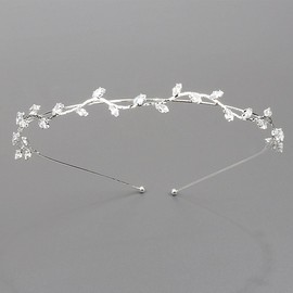 scicent Bridal Hair Accessories for Women Sliver Bridal Headband for Wedding Crystal Hairband Stylish Rhinestones Leaf Head Bands for Bride Prom Hair Bands for Women Girl Adult - 23617