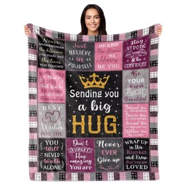 Flannel Hug Blanket Gifts for Women, Get Well Soon Gifts for Her, Inspirational Gifts for Women, Sending Hugs Gifts for Women, Friendship Gifts for Her, Encouragement Gifts for Friend
