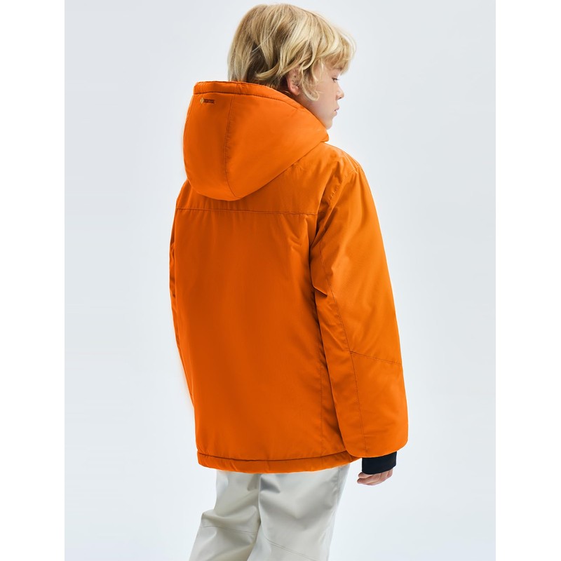 GEMYSE Boy's Waterproof Ski Snow Jacket Hooded Fleece Windproof Winter