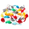 CHIWAVA 36PCS 4.1'' Furry Cat Toy Mice Rattle Small Mouse
