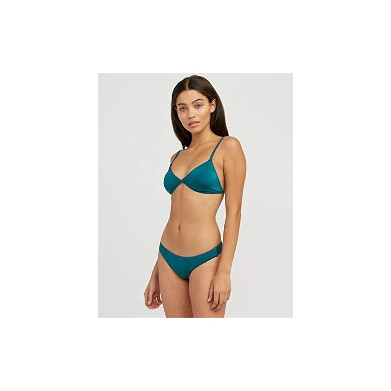 RVCA Women's Standard Solid Shimmer Triangle Bikini Top, Spruce, X-Small