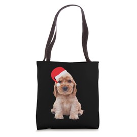 Cocker Spaniel Puppy Dog Christmas Party Festive Holidays Tote Bag