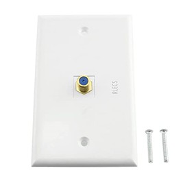 RLECS Coax Wall Plate F Type Port TV Television Plug Socket Outlet Gold-Plated Coaxial Wall Panel Plate