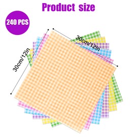 240 Sheets Wax Paper for Food, 30 x 30 cm Portable Food Paper Food Basket Liner Wax Paper for Food Sandwich Paper for Kitchen Party Events (6 Colours)