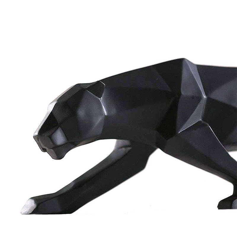 FJWYSANGU Abstract Leopard Statues Panther Sculpture Hand Craved Animal Resin