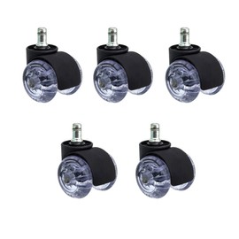 2 inch Office Chair Wheels – Smooth & Silent Gel/Silicone Casters – Safe for Hard Floors – Easy Installation with 0.43in (11mm) Stem – Set of 5