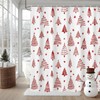 AIBIIN Christmas Shower Curtain Red Xmas Tree Stars Bath Curtains