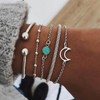 Prosy Multilayer Flower Heart Tuoquoise Crescent Moon Bracelets Set Bead