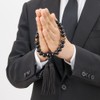 Butsudanya Takita Shoten Prayer Beads, Men's, Ebony (Glossy), 2 Tiers,