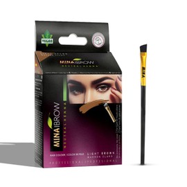 MinaiBrow Tint Kit Light Brown | Natural Spot Coloring Brow Powder with Brush for Tinting | Water & Smudge Proof Instant Brow Dye, 100% Gray Converge, Ammonia Free