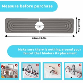 Diatomite kitchen sink splash guard behind faucet - 24inch stone drying mat for kitchen counter, mordern absorbent mat of kitchen sink accessories