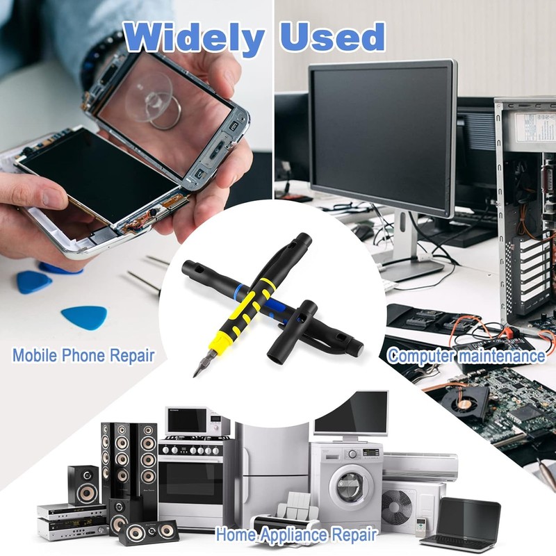 2 Pcs Screwdriver Portable 4 in 1 Screwdriver Robust Doubled