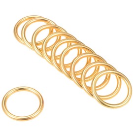 TOP-VIGOR 10Pcs Welded O-rings, 26mm Outer Dia 3.1mm Thickness Multi-Purpose Zinc Alloy O Rings, Smooth Strapping Welded Round Rings for Hardware Bags Ring Hand DIY Accessories and Dog Leas