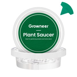 GROWNEER 15 Packs 6 Inches Clear Plant Saucers Flower Pot Trays, with 15 Pcs Plant Labels, Plastic Plant Saucer Drip Trays for Indoor Outdoor Plants Garden