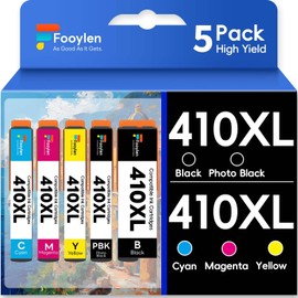 Fooylen Remanufactured Ink Cartridge Replacement for 410XL 410 XL Ink Cartridge Multipack T410XL Ink Work with Epson Expression Home XP-7100 XP-830 XP-640 XP-630 XP-530 XP-635 XP7100 (5-Pack)
