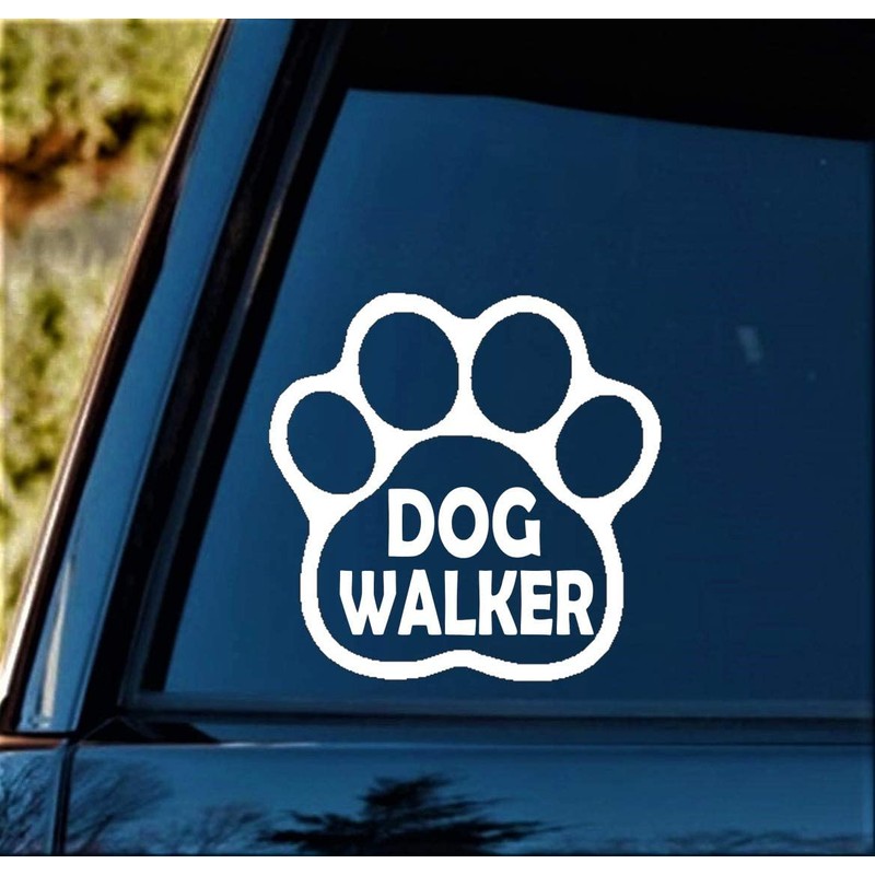 Dog Walker Paw Decal Sticker for Car Window 5 Inch