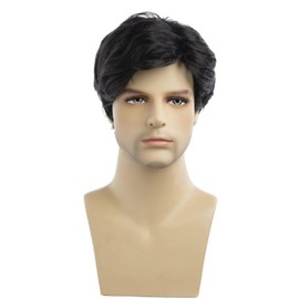 Wig, Men's, Middle-aged Wig, Gray Hair, Gentleman, Disguise, Full Wig, Short Wig, Grandpa, Father, Business, Fluffy, Western, Natural, Breathable, Heat Resistant, Cosplay, Cross-dressing, Halloween