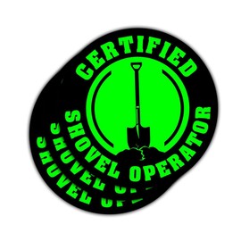(3PCS) Certified Shovel Operator Sticker – Construction Hard Hat Decal, Shovel Icon Vinyl Waterproof Stickers for Helmet, Laptop, Water Bottle, Phone, Car - 3 Inch